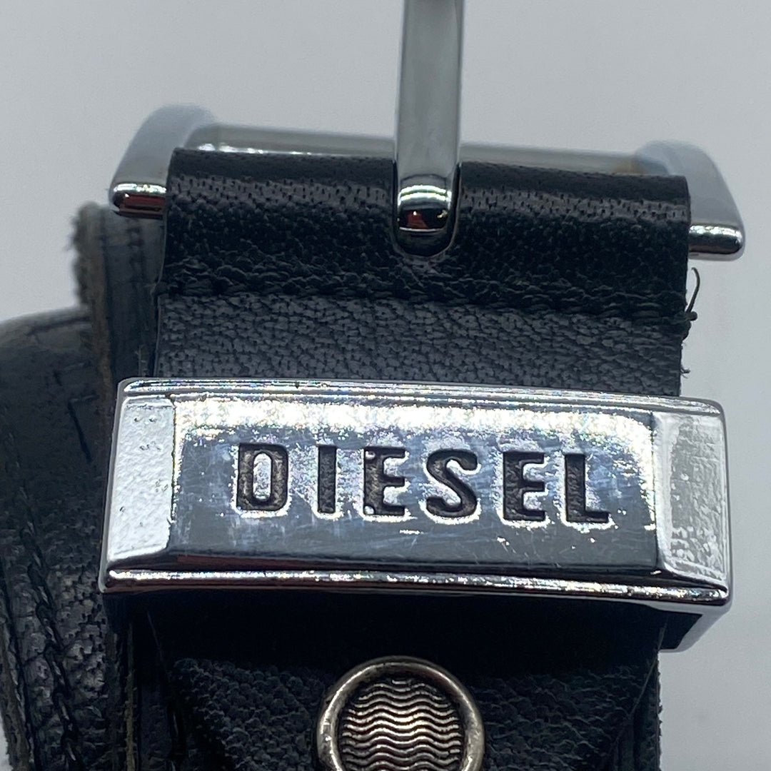Svart Läderbälte Diesel med Metallspänne
