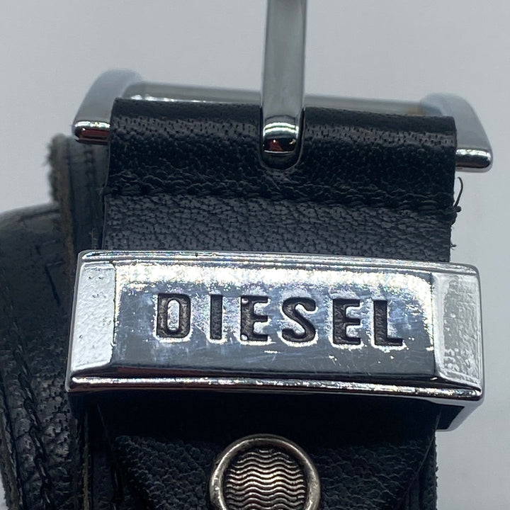 Svart Läderbälte Diesel med Metallspänne