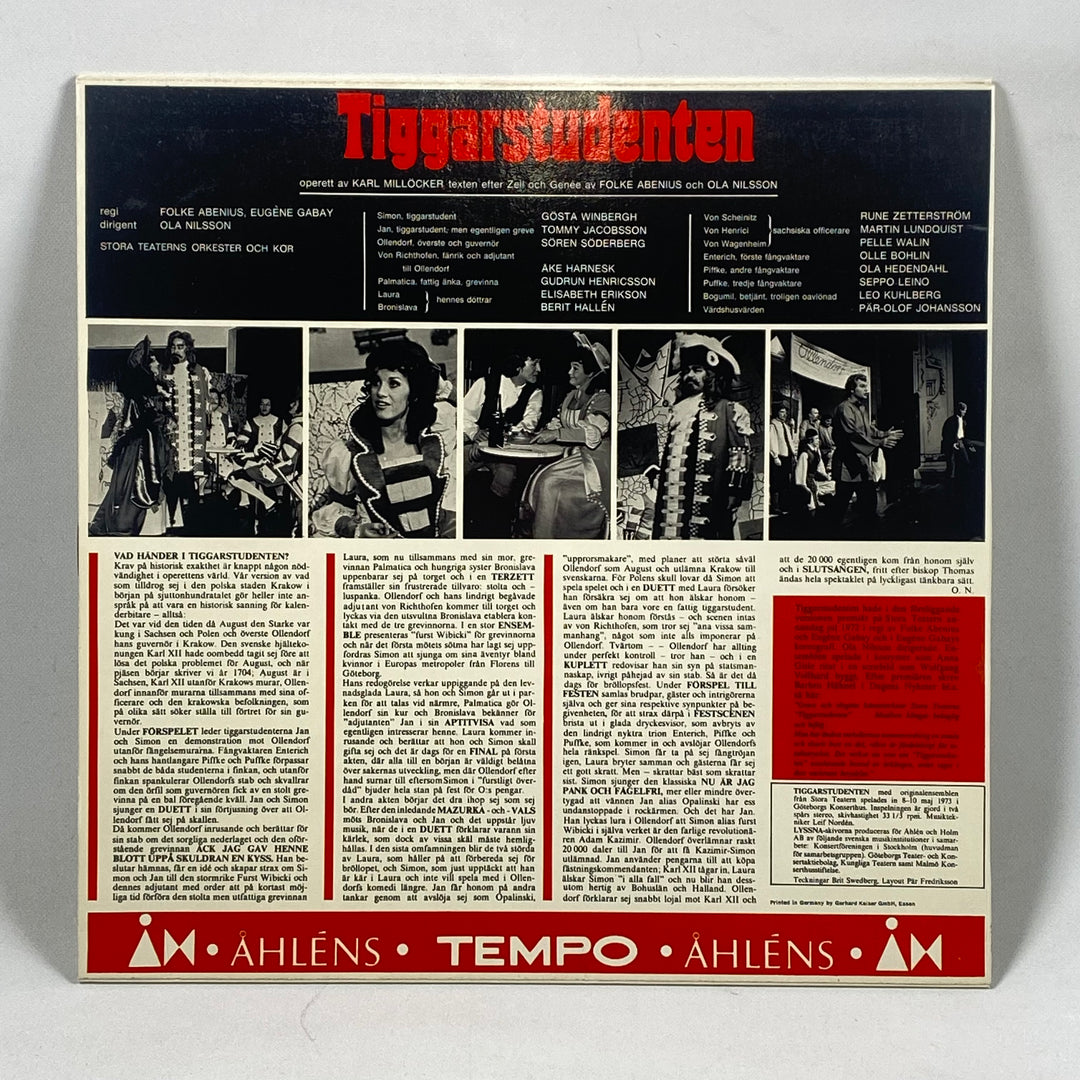 Svensk operettklassiker Tiggarsstudenten LP Retro