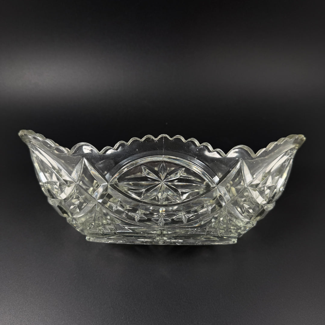 Retro kristallskål 30 cm eleganta slipningar