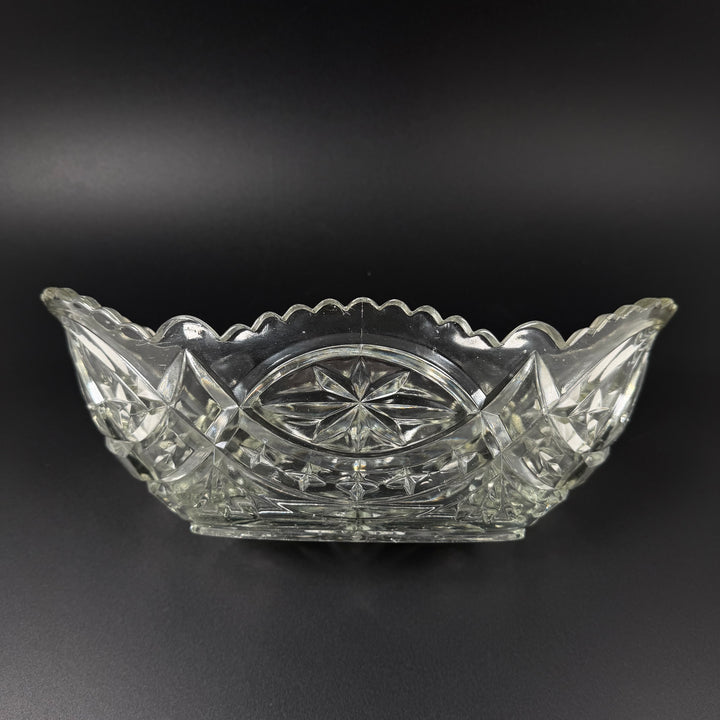 Retro kristallskål 30 cm eleganta slipningar