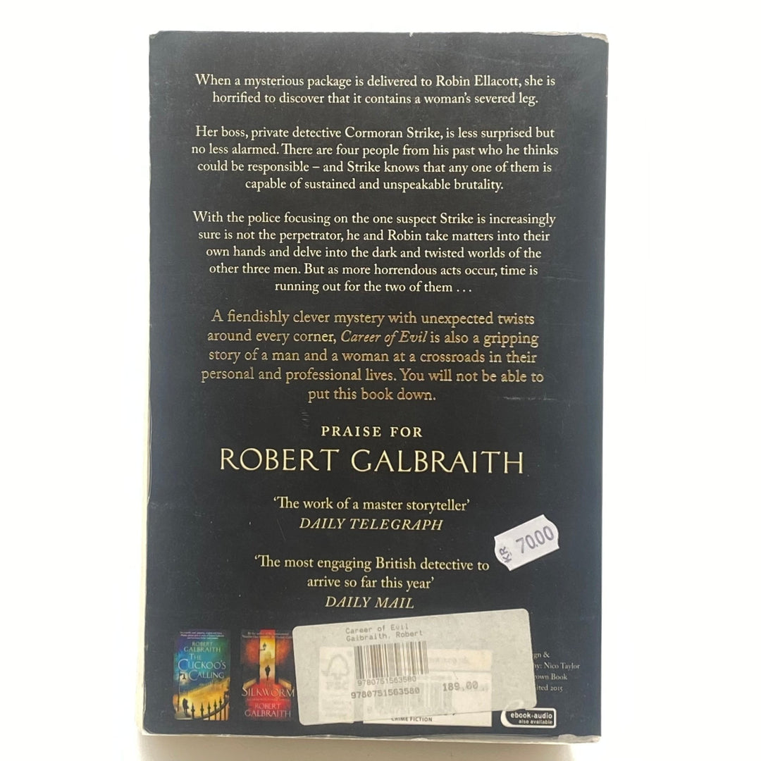 Robert Galbraith Roman Career of Evil - Homy Secondhand Online