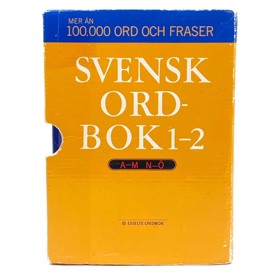 Svensk Ordbok 1 - 2 Esselte Vintage Blå Gul - Homy Secondhand Online