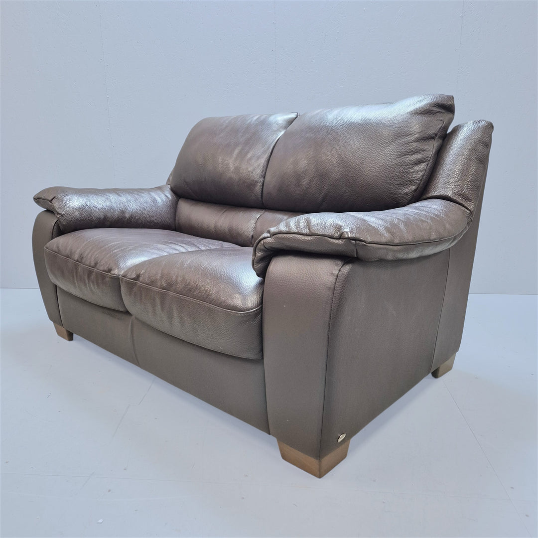 Italsofa lädersoffa 2-sits djupbrun elegant