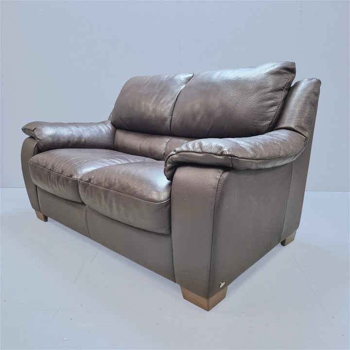 Italsofa lädersoffa 2-sits djupbrun elegant