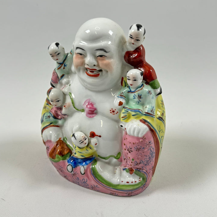 Färgglad Keramik Buddha med Lekfulla Barn - Homy Secondhand Online