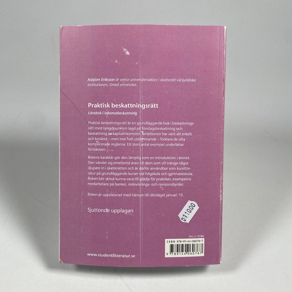Praktisk Beskattningsrätt - Lärobok av Asbjörn Eriksson - Homy Secondhand Online
