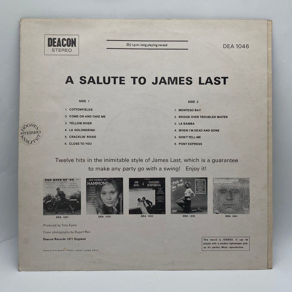 Vinylskiva James Last Tribute Tony Paterson Orchestra - Homy Secondhand Online
