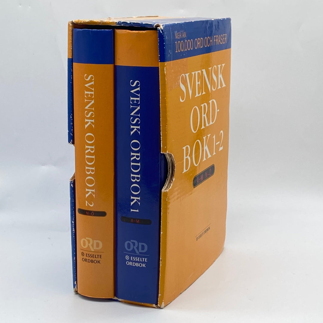 Svensk Ordbok 1 - 2 Esselte Vintage Blå Gul - Homy Secondhand Online