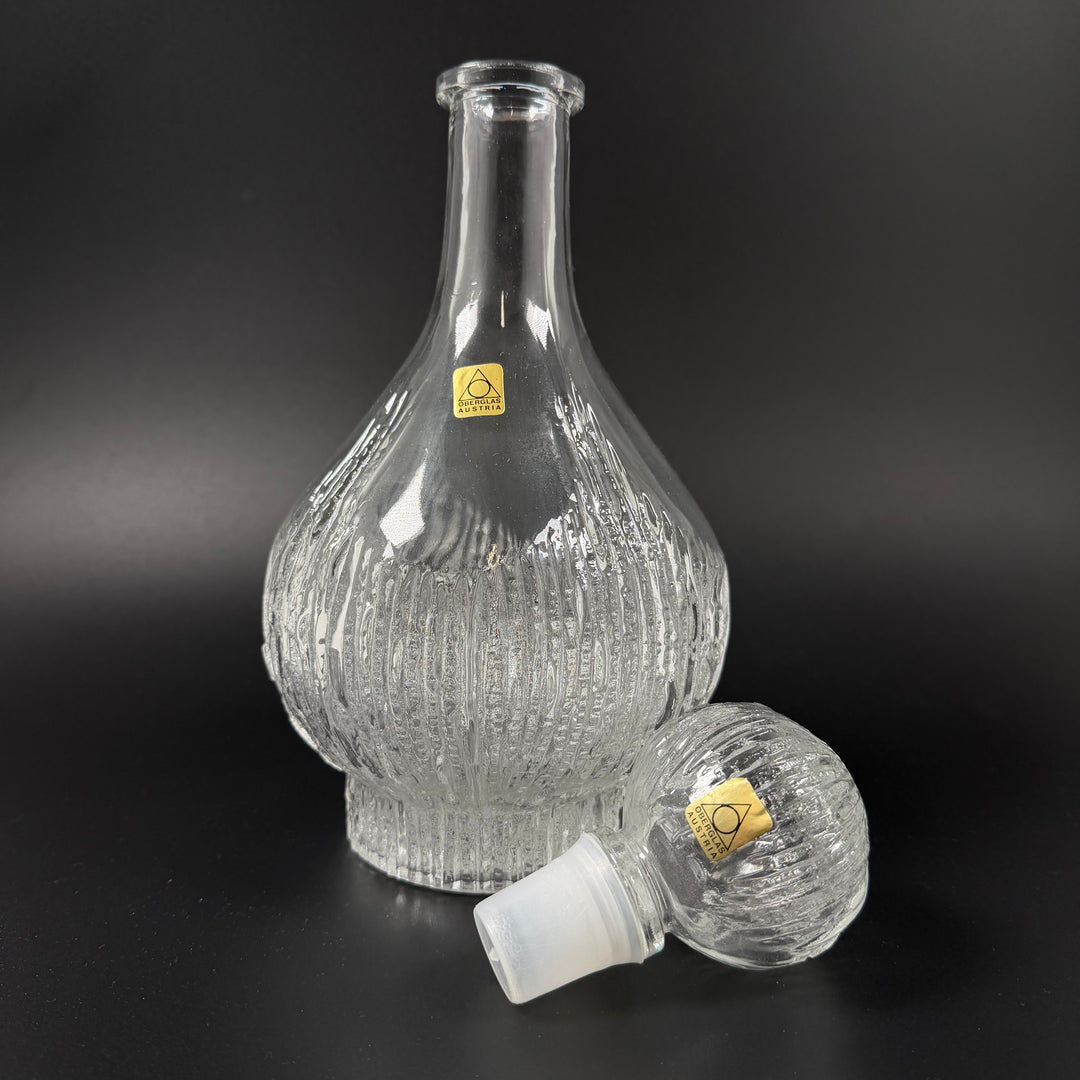 Elegant retro karaff i kristall från Oberglas