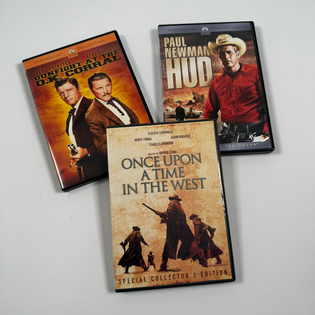 Klassisk Western DVD Box - 3 Filmer: Gunfight at the O.K. Corral, Hud, Once Upon a Time in the West - Homy Secondhand Online