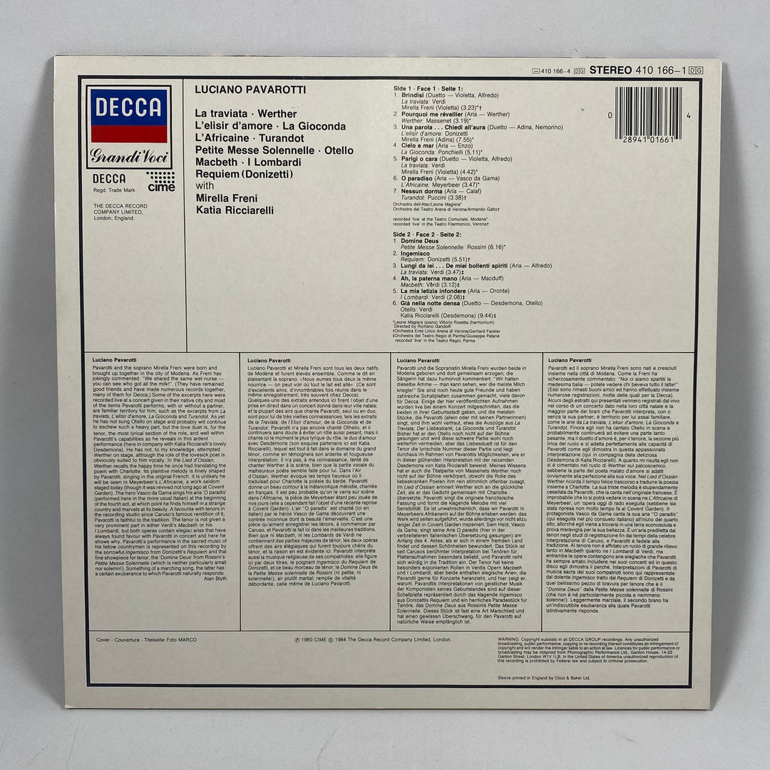 Luciano Pavarotti Klassisk Vinyl Retro Edition