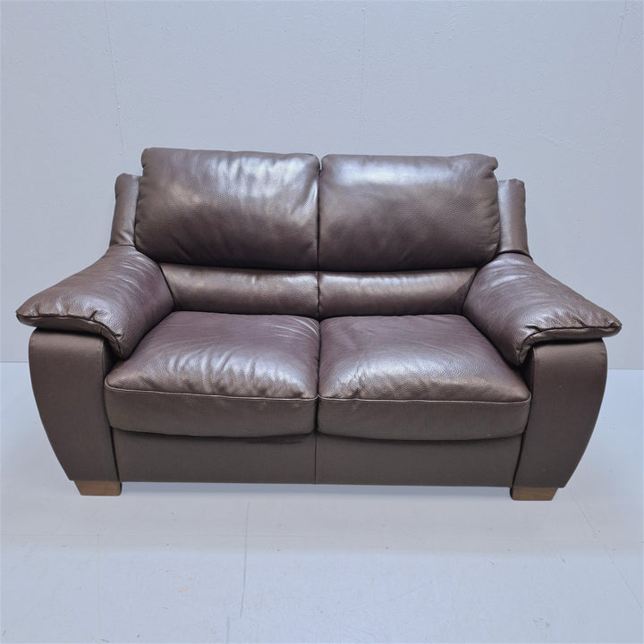 Italsofa lädersoffa 2-sits djupbrun elegant