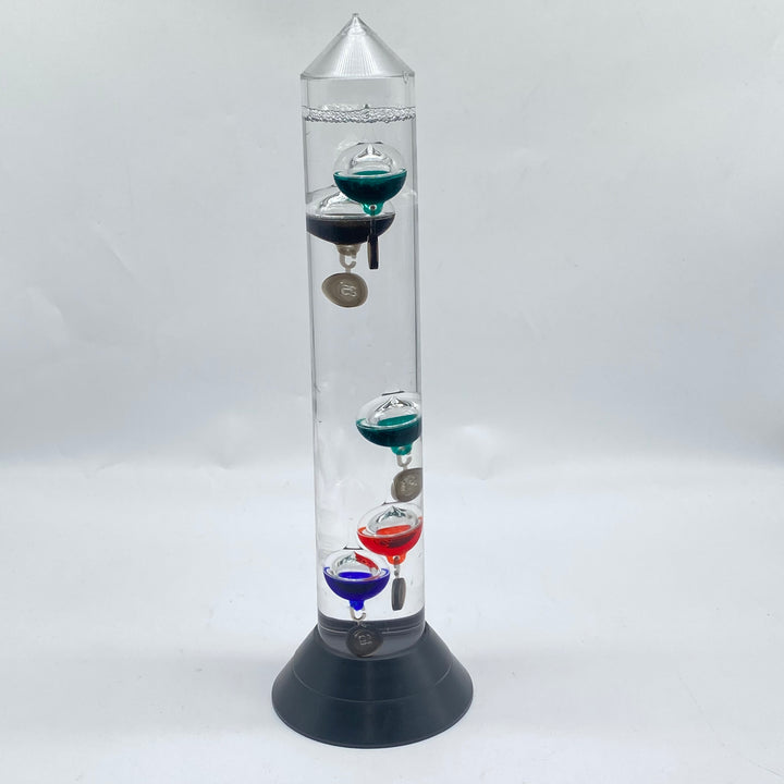 Tysk Galileotermometer i glas och plast