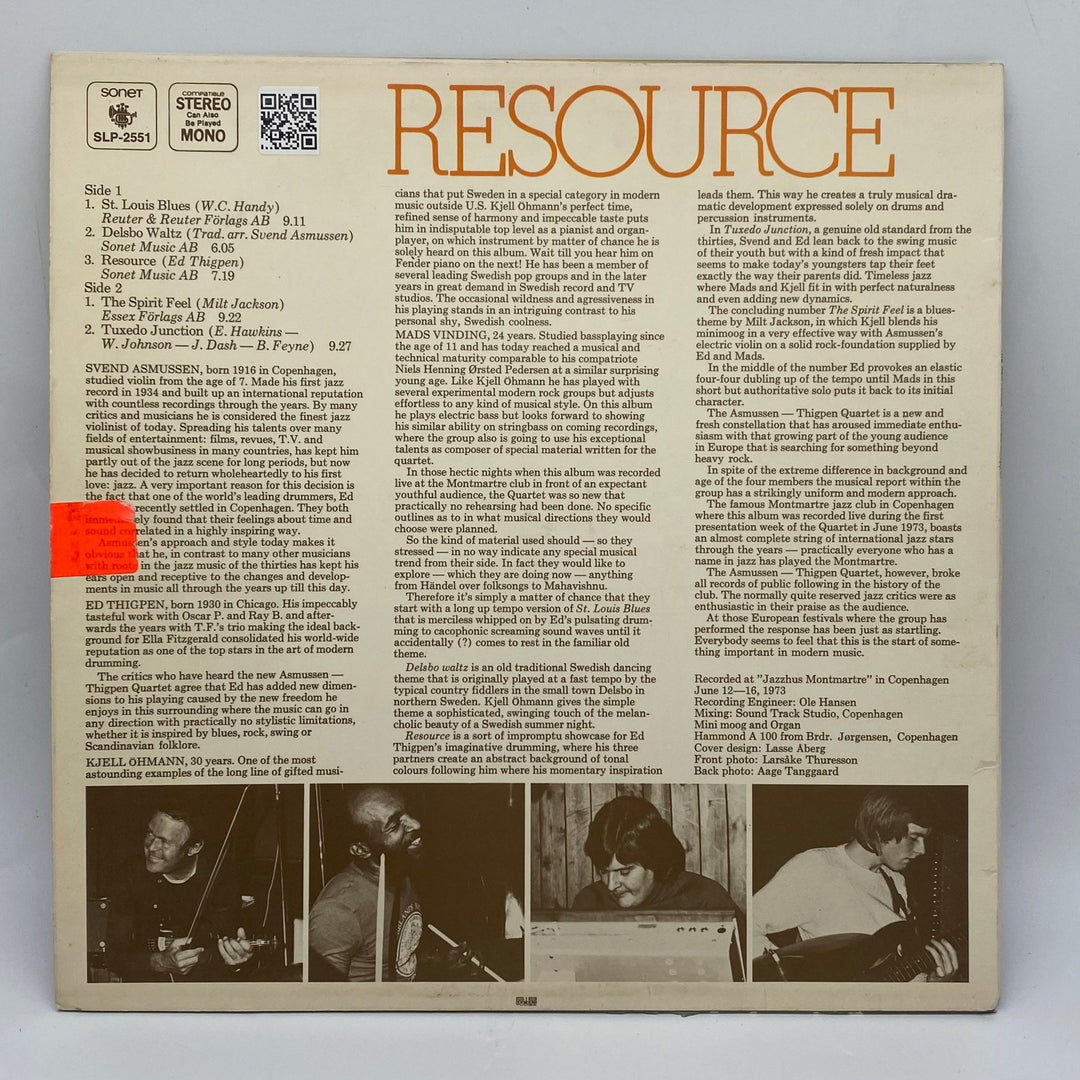 Vinylskiva med The Asmussen Thigpen Quartet - Homy Secondhand Online