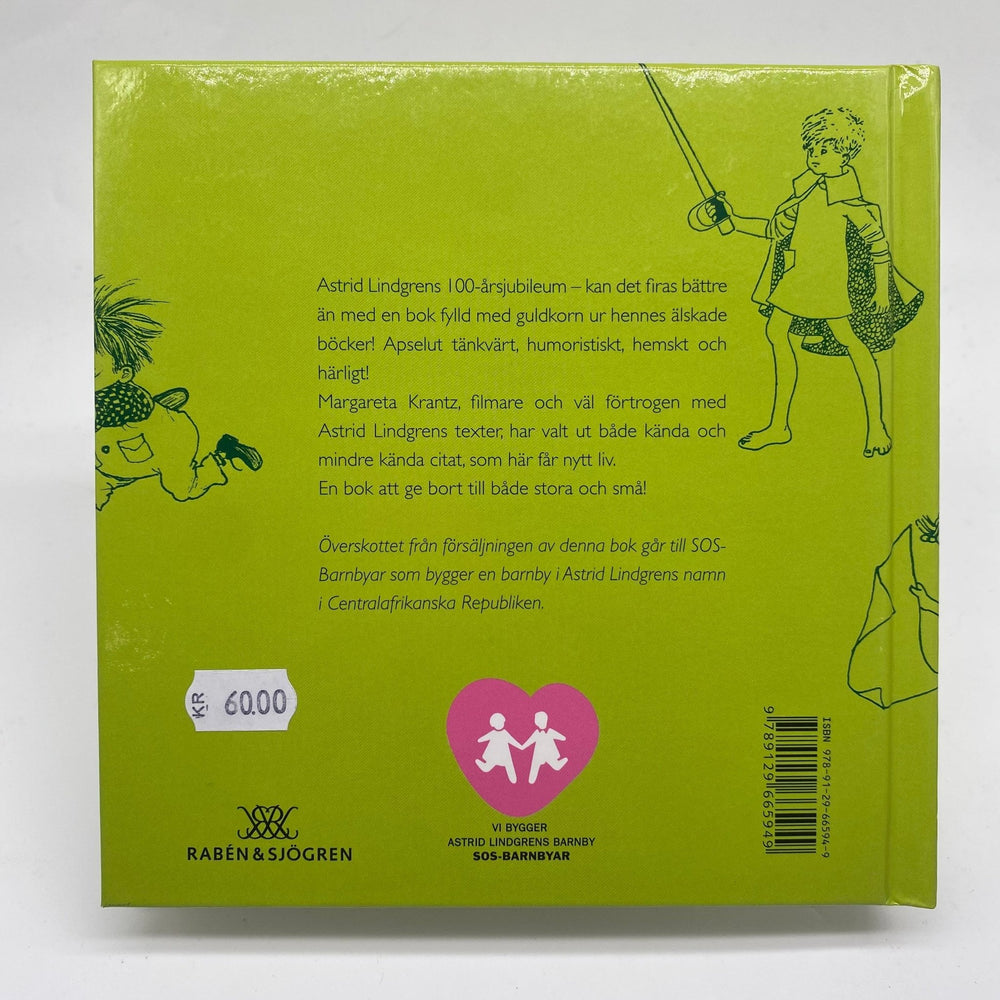 Grön bok med Astrid Lindgrens citat - Homy Secondhand Online