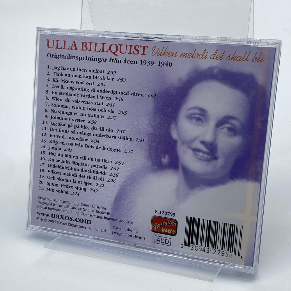 Ulla Billquist Nostalgi CD – Svenska Klassiker 1939 - 1940 - Homy Secondhand Online
