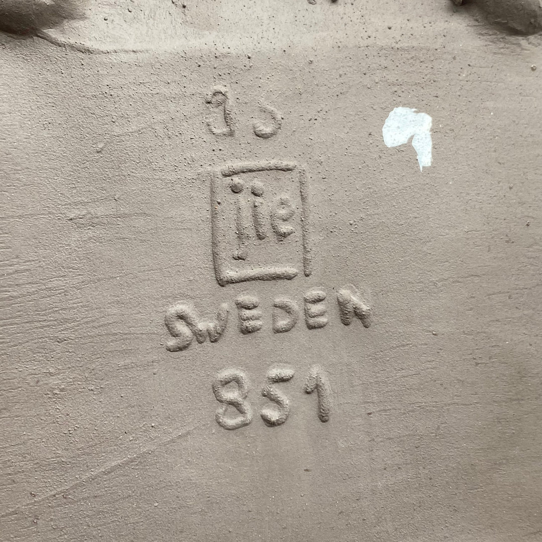 Retro keramikplatta med handmålade blommotiv