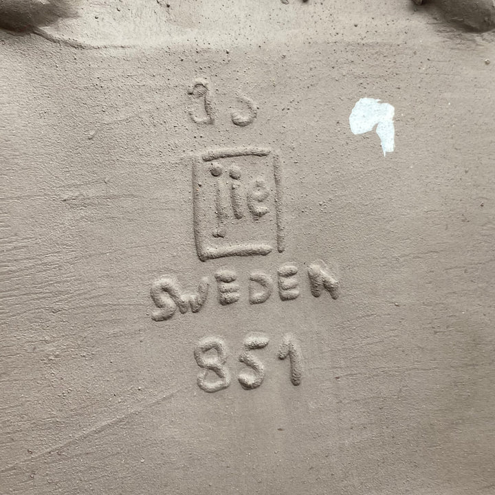 Retro keramikplatta med handmålade blommotiv