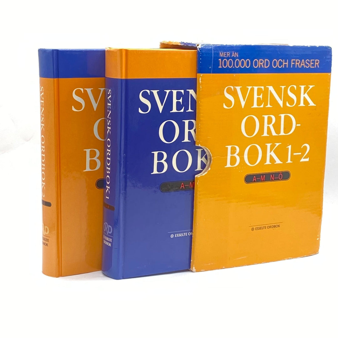 Svensk Ordbok 1 - 2 Esselte Vintage Blå Gul - Homy Secondhand Online