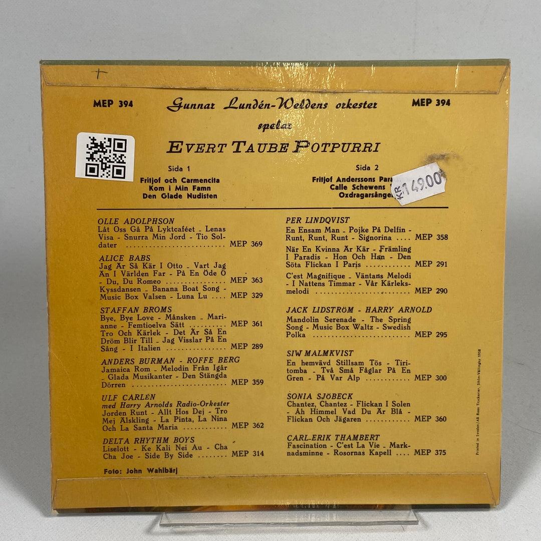 Evert Taube Vinyl Retro Metronome Records
