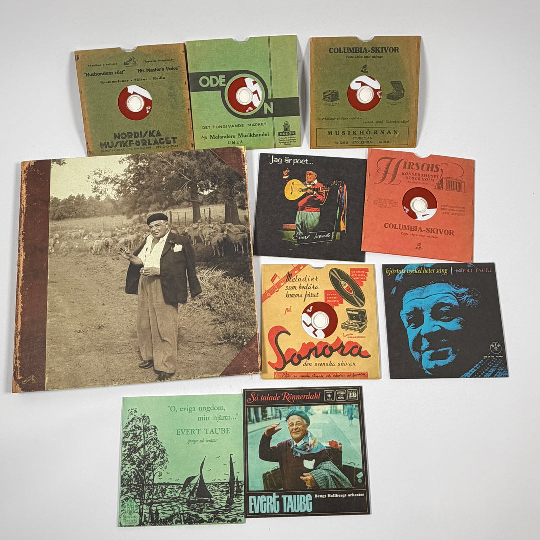 Retro samling skivomslag Evert Taube vintage