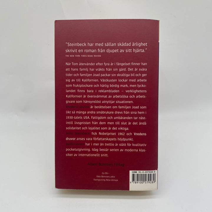 Vredens druvor av John Steinbeck bok