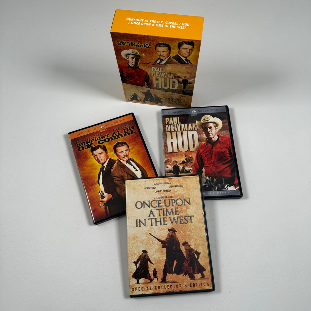 Klassisk Western DVD Box - 3 Filmer: Gunfight at the O.K. Corral, Hud, Once Upon a Time in the West - Homy Secondhand Online