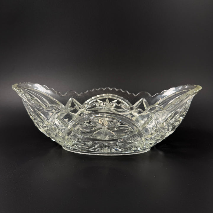 Retro kristallskål 30 cm eleganta slipningar