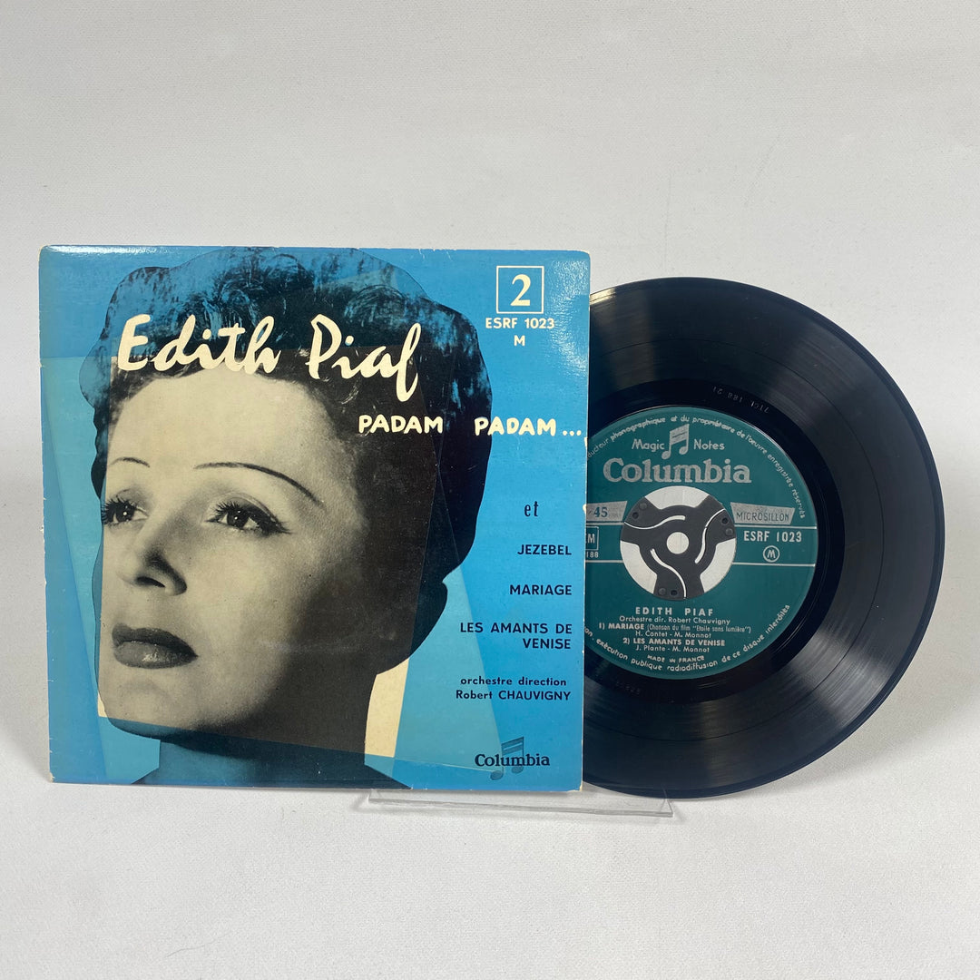 Edith Piaf vinylskiva retro Columbia 7 tum