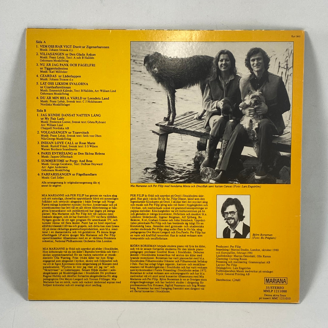 Retro Mariana vinylskiva operett med Mia och Per