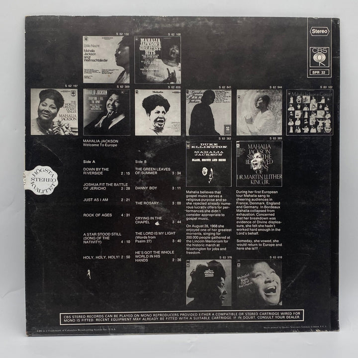 Mahalia Jackson Vinylskiva Welcome To Europe - Homy Secondhand Online