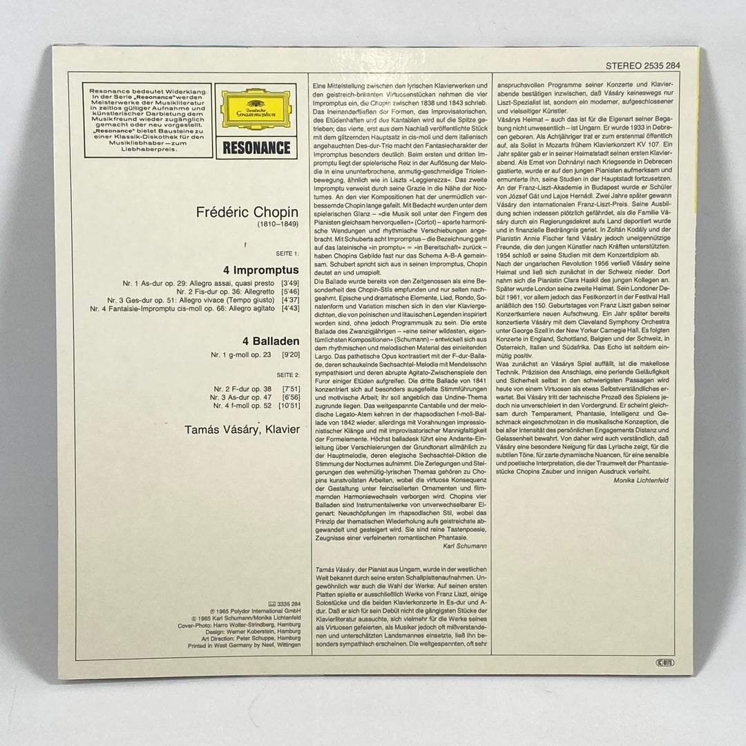 Chopin Vinyl LP Tamás Vásáry Klassiker Retro