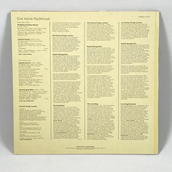 Mozart vinyl Eine kleine Nachtmusik klassisk retro