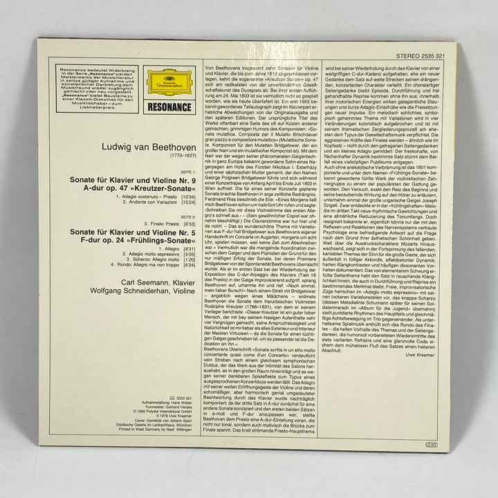 Beethoven Violinsonater Retro Vinyl Deutsche Grammophon