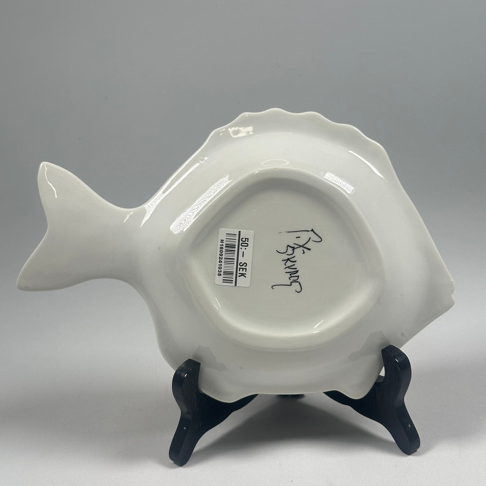 Handmålad Keramik Fisk Fat Med Färgglad Design