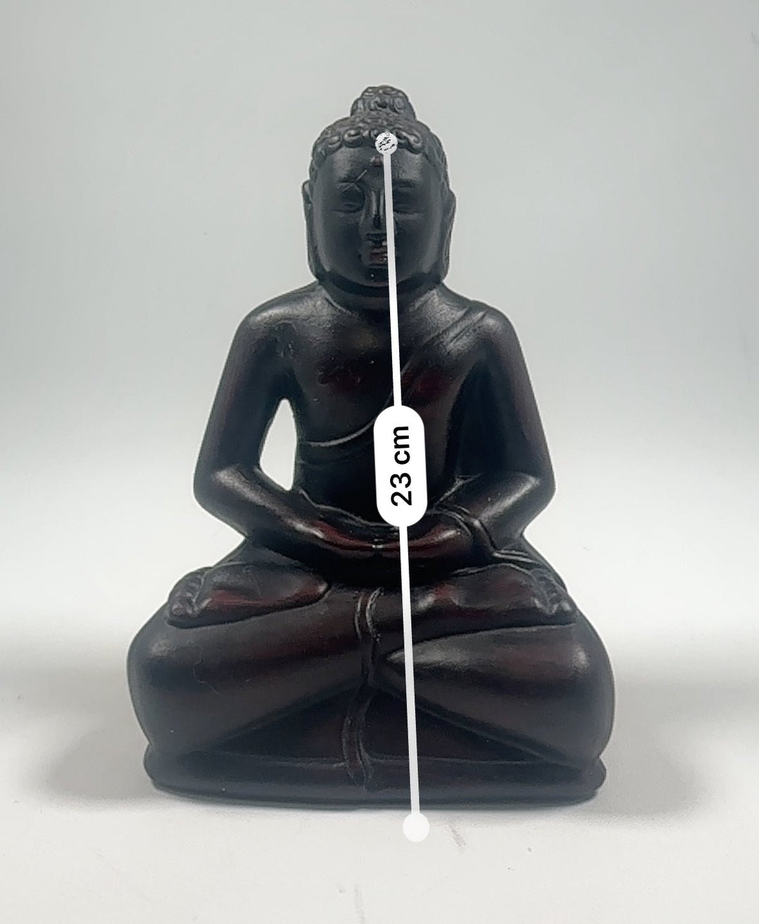 Sittande Buddhastaty i Svart Harts - Homy Secondhand Online
