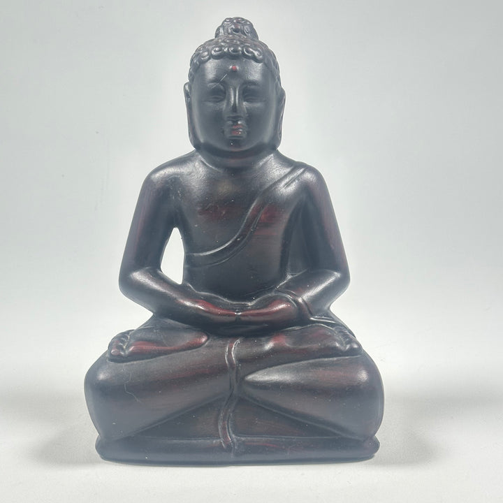 Sittande Buddhastaty i Svart Harts