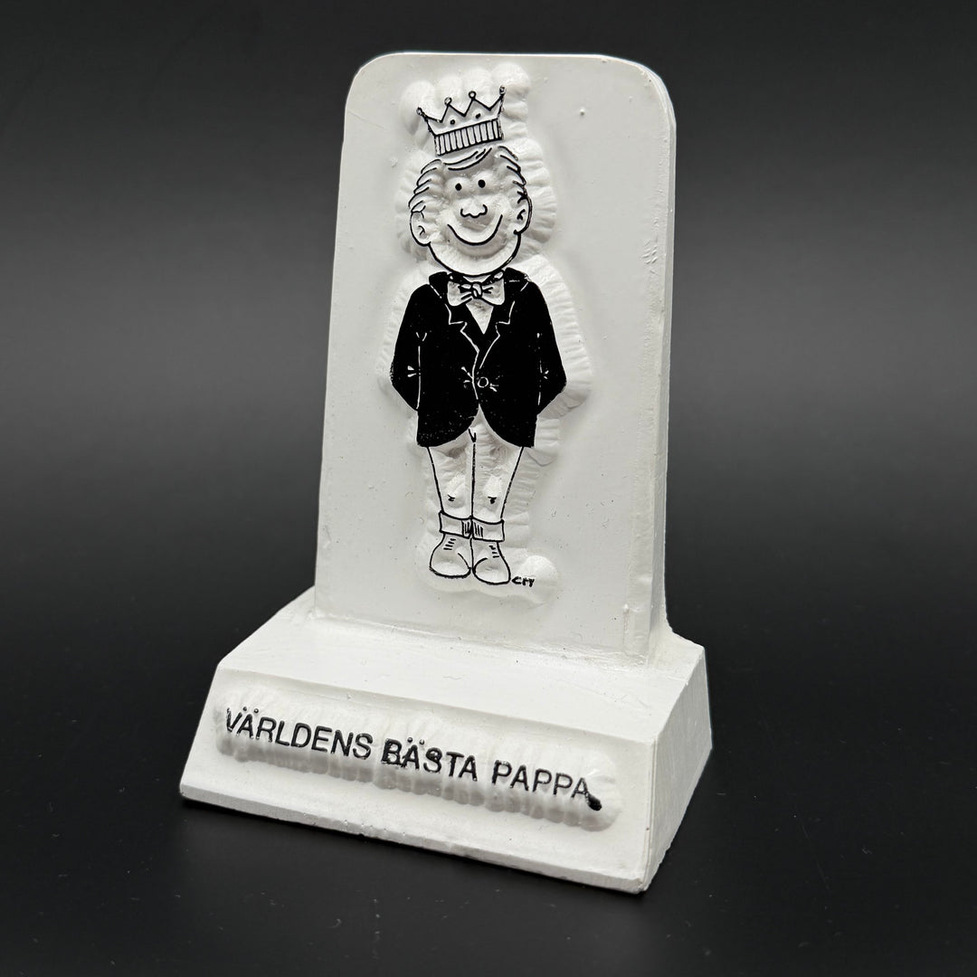 Vit keramisk statyett Världens bästa pappa
