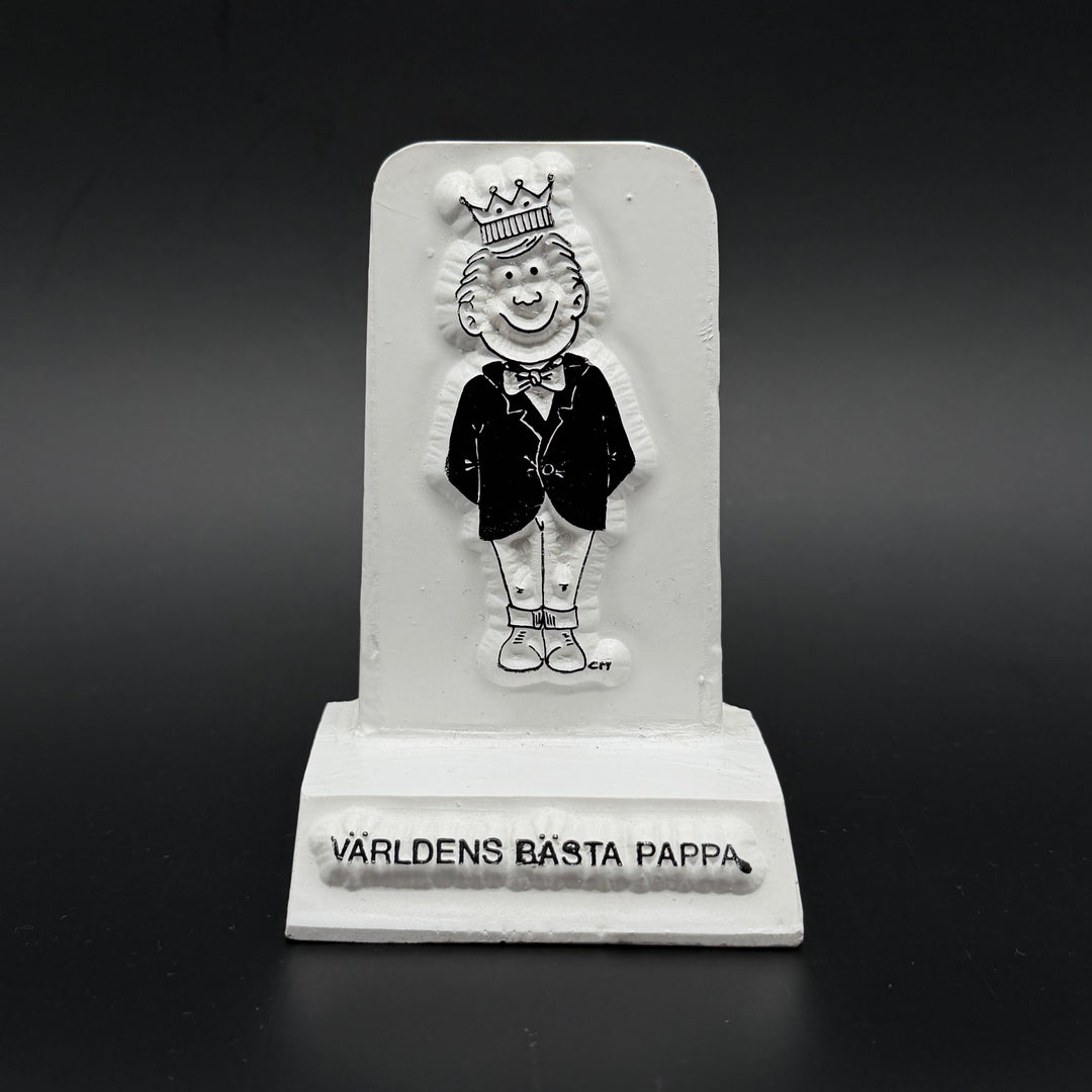 Vit keramisk statyett Världens bästa pappa