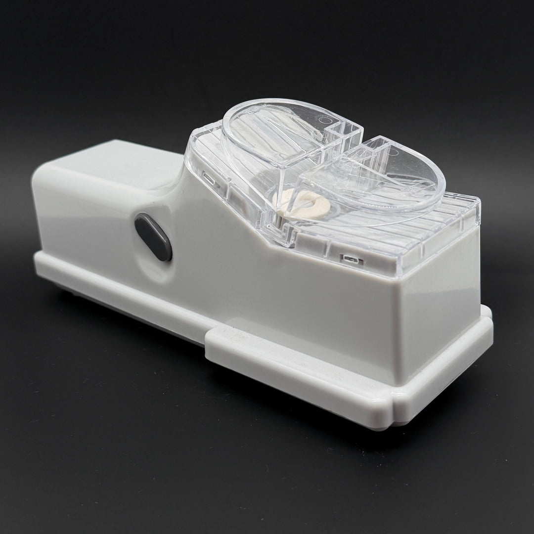 Retro knivslip / knivslipare i vit plast – praktisk och stilren design