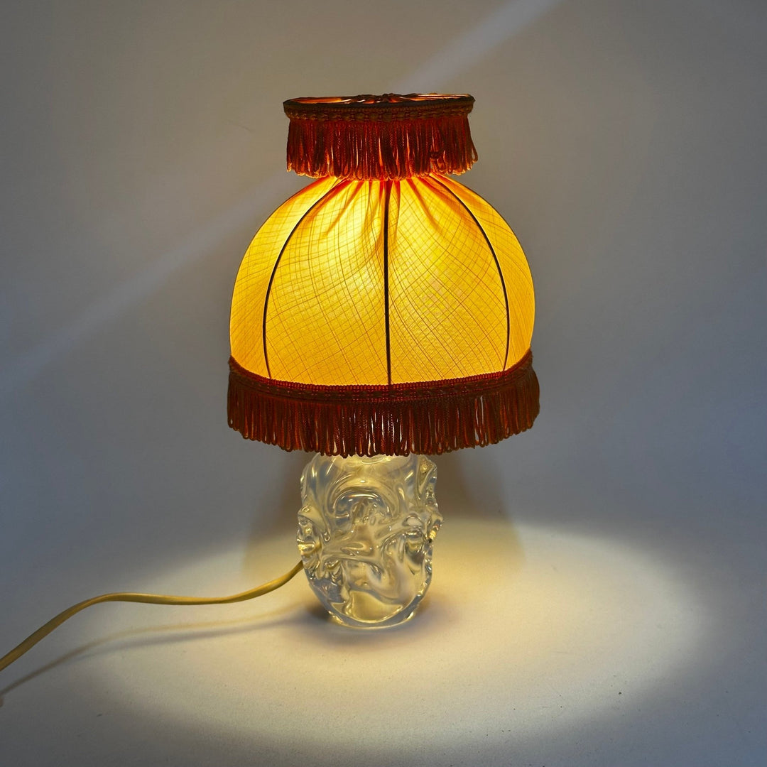 Vintage bordslampa med lejonfot i glas - Homy Secondhand Online
