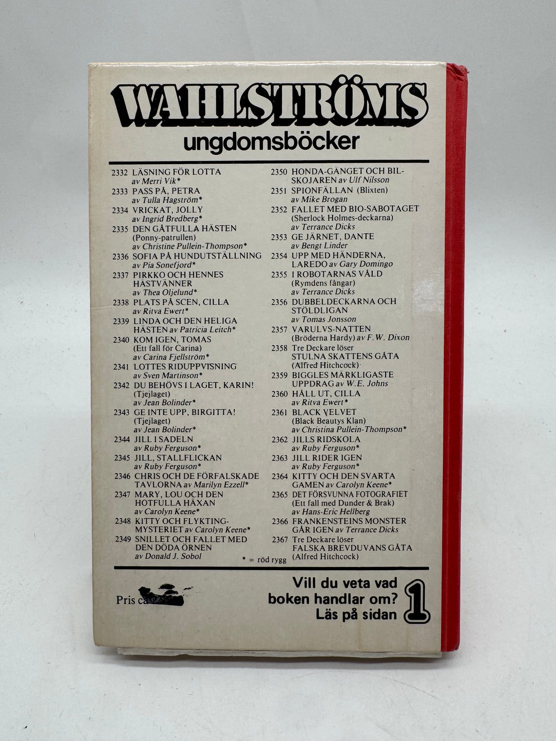 Retro ungdomsbok Lotta slår till B Wahlströms