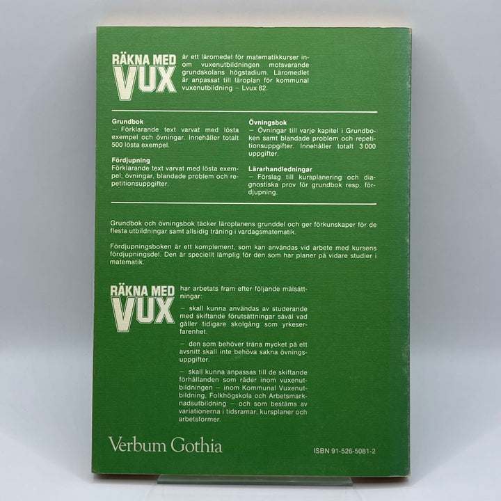 Räkna med VUX matematikbok för vuxna