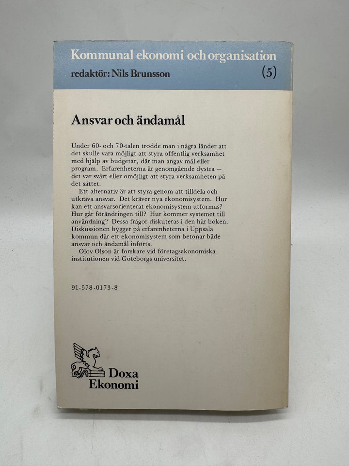 Ansvar och ändamål bok kommunal ekonomi retro
