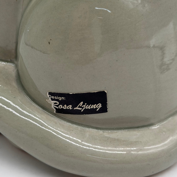 Rosa Ljung retro keramik kattfigur med rosor