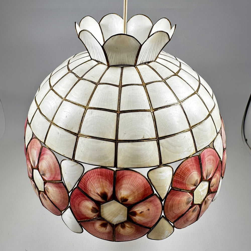 Retro taklampa i glasmosaik, blomdesign - Homy Secondhand Online