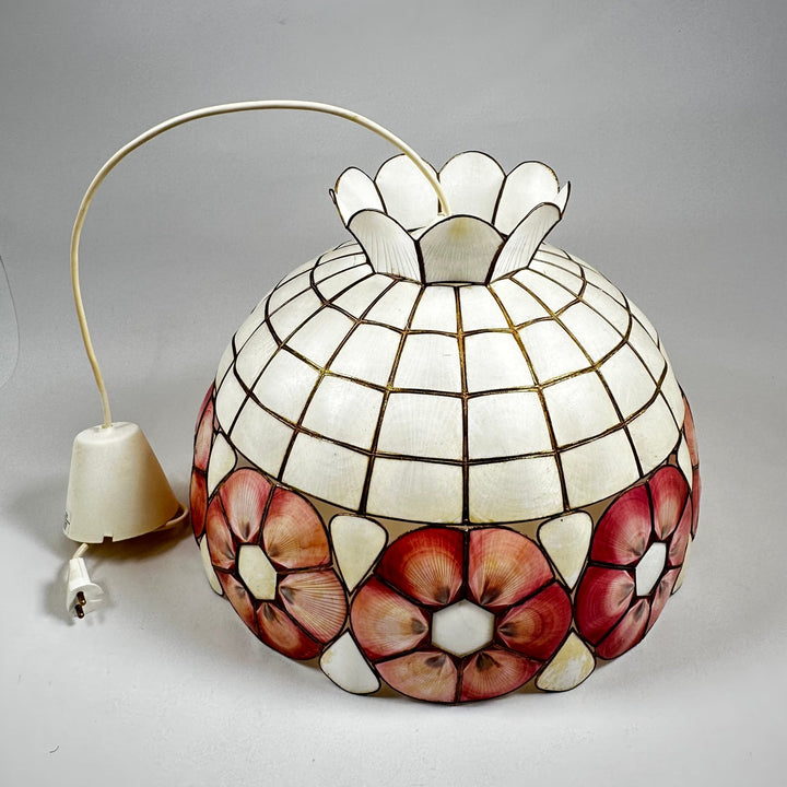 Retro taklampa i glasmosaik, blomdesign - Homy Secondhand Online
