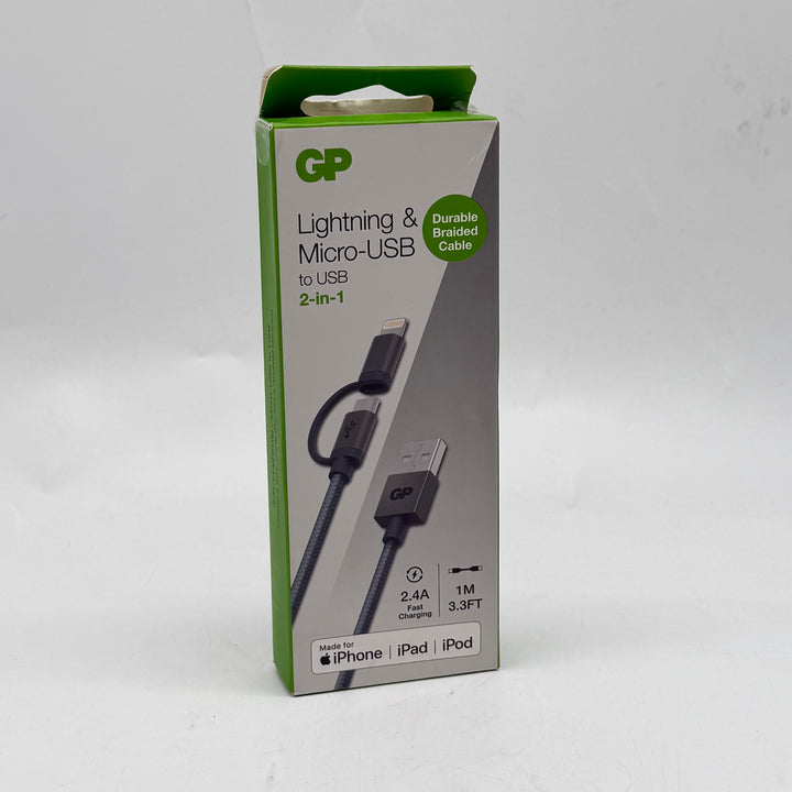 GP 2-i-1 Laddningskabel Nylon & Aluminium