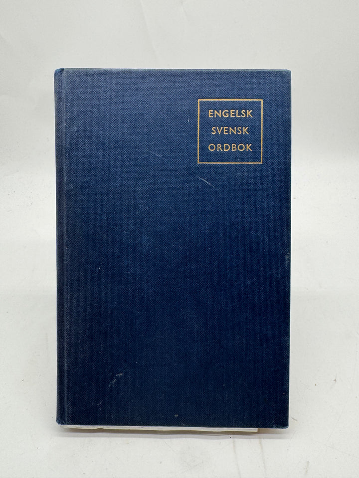 Klassisk retro engelsk svensk ordbok blå klotpärmar